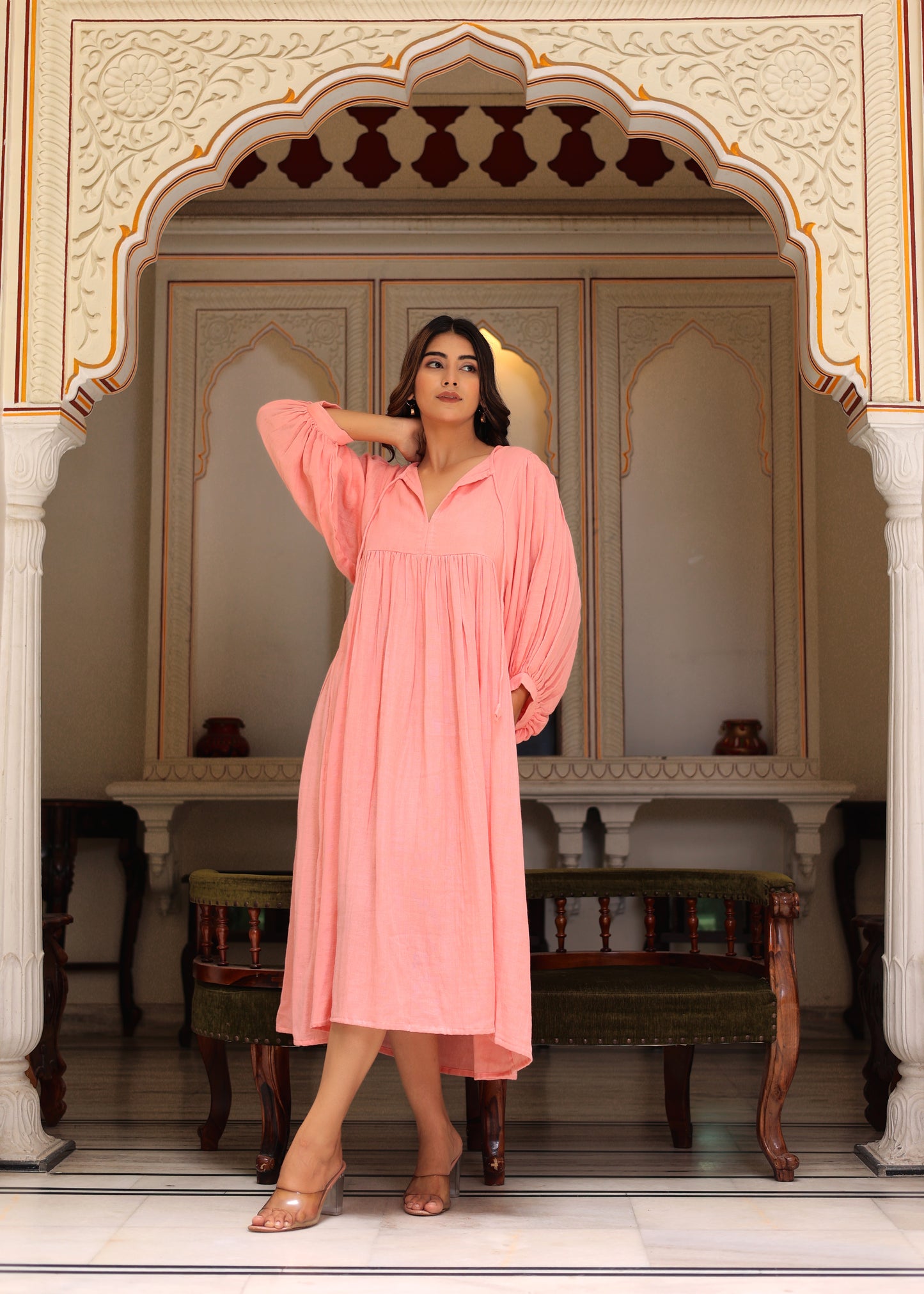 Suhani GauzeMidi ~Lime Yellow