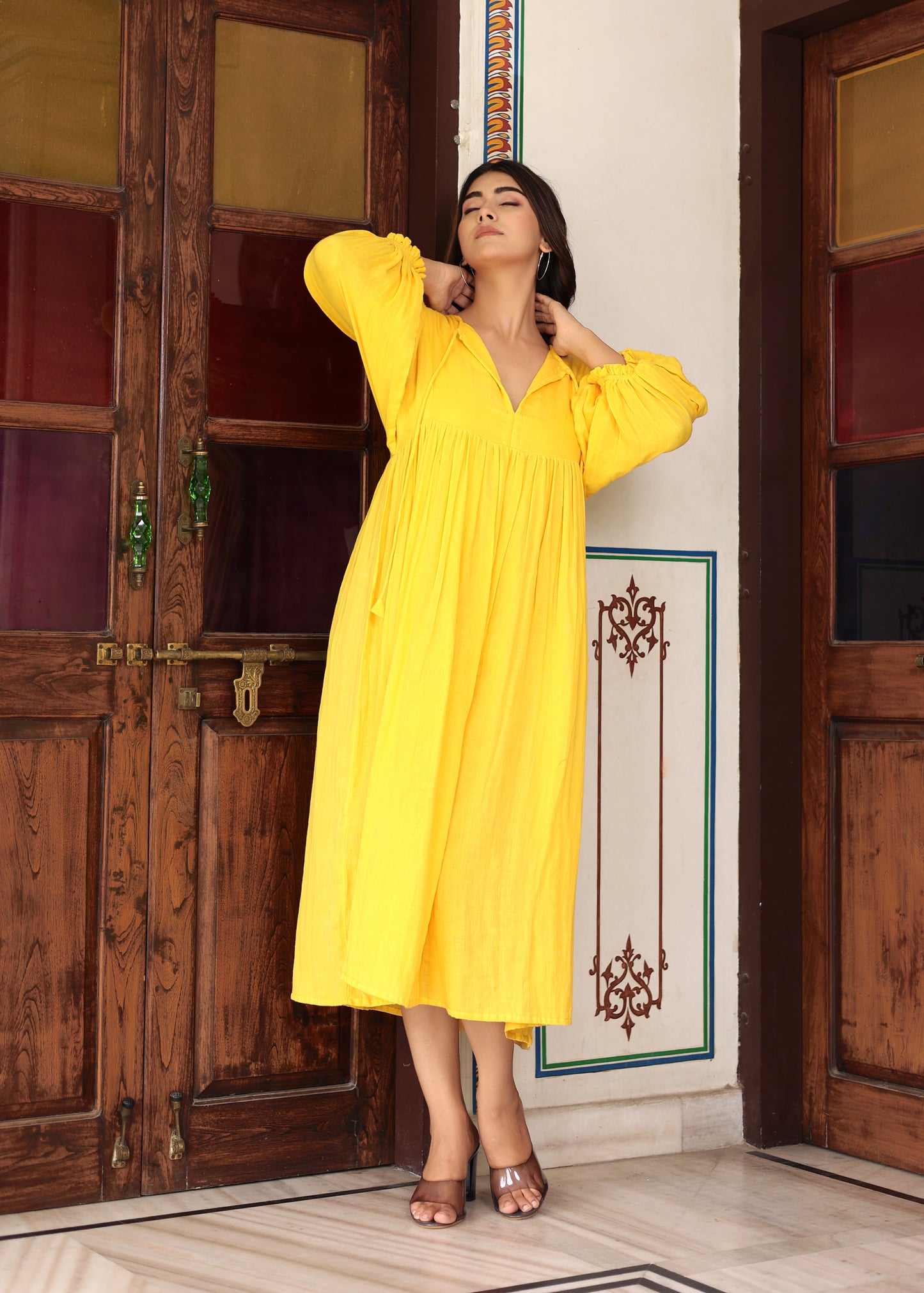 Suhani GauzeMidi ~Lime Yellow