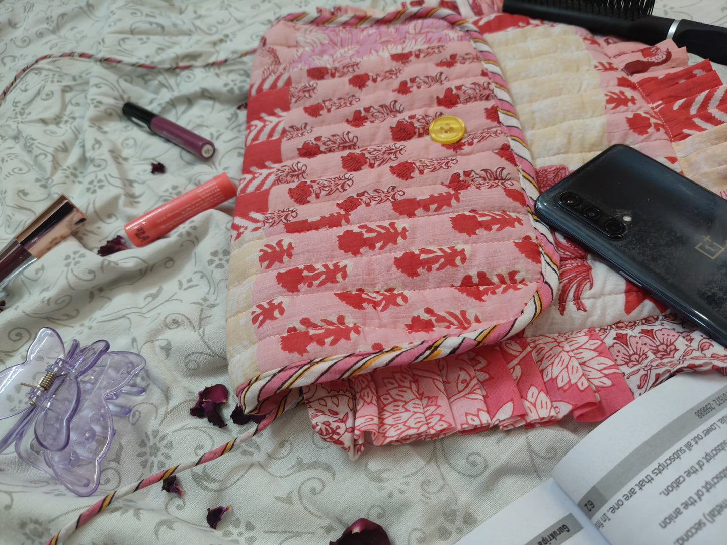 Hand Block Printed Quilted Sling Bag – Rosy Patch