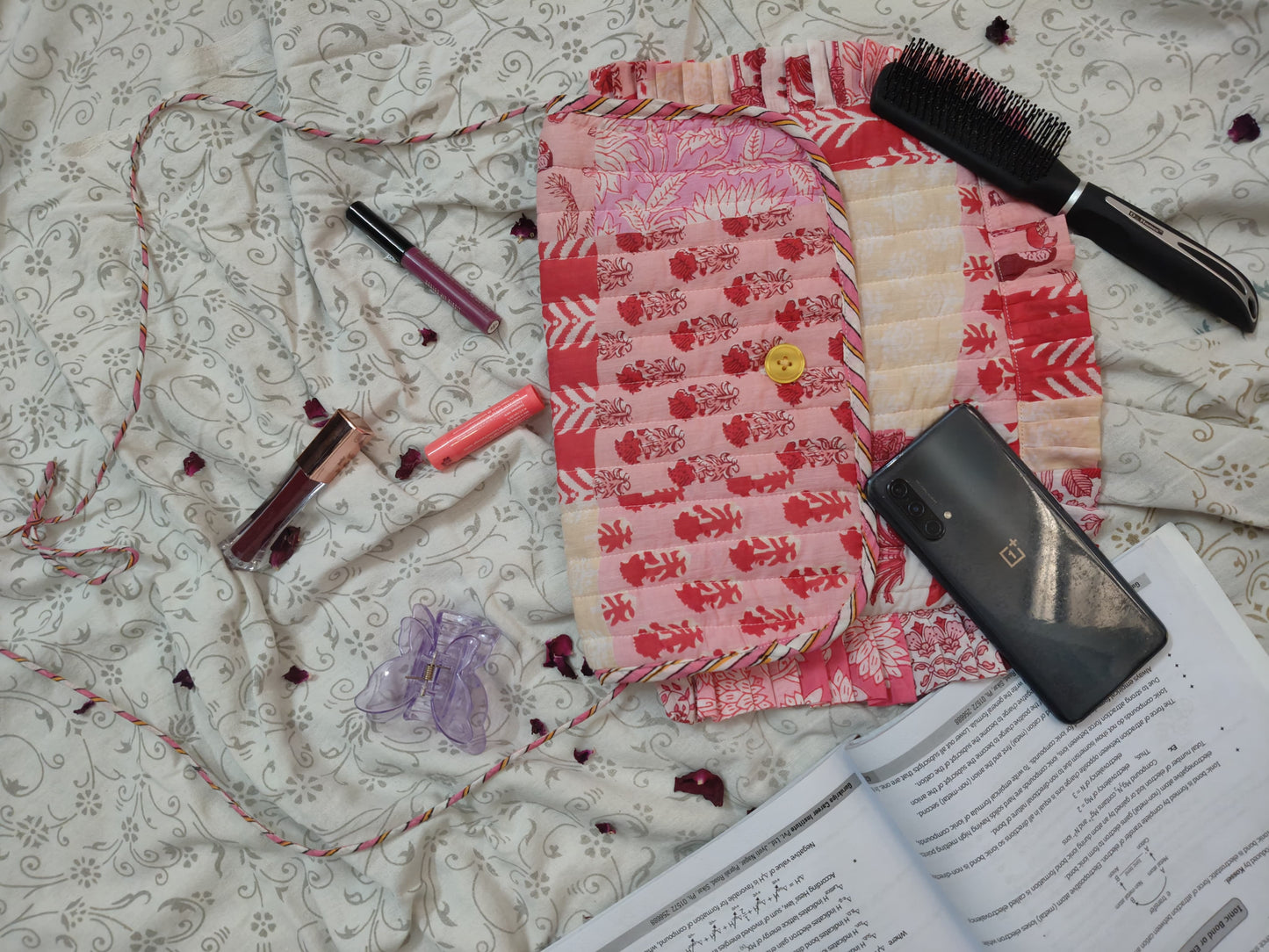 Hand Block Printed Quilted Sling Bag – Rosy Patch