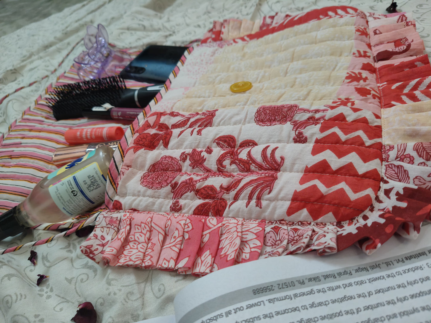 Hand Block Printed Quilted Sling Bag – Rosy Patch