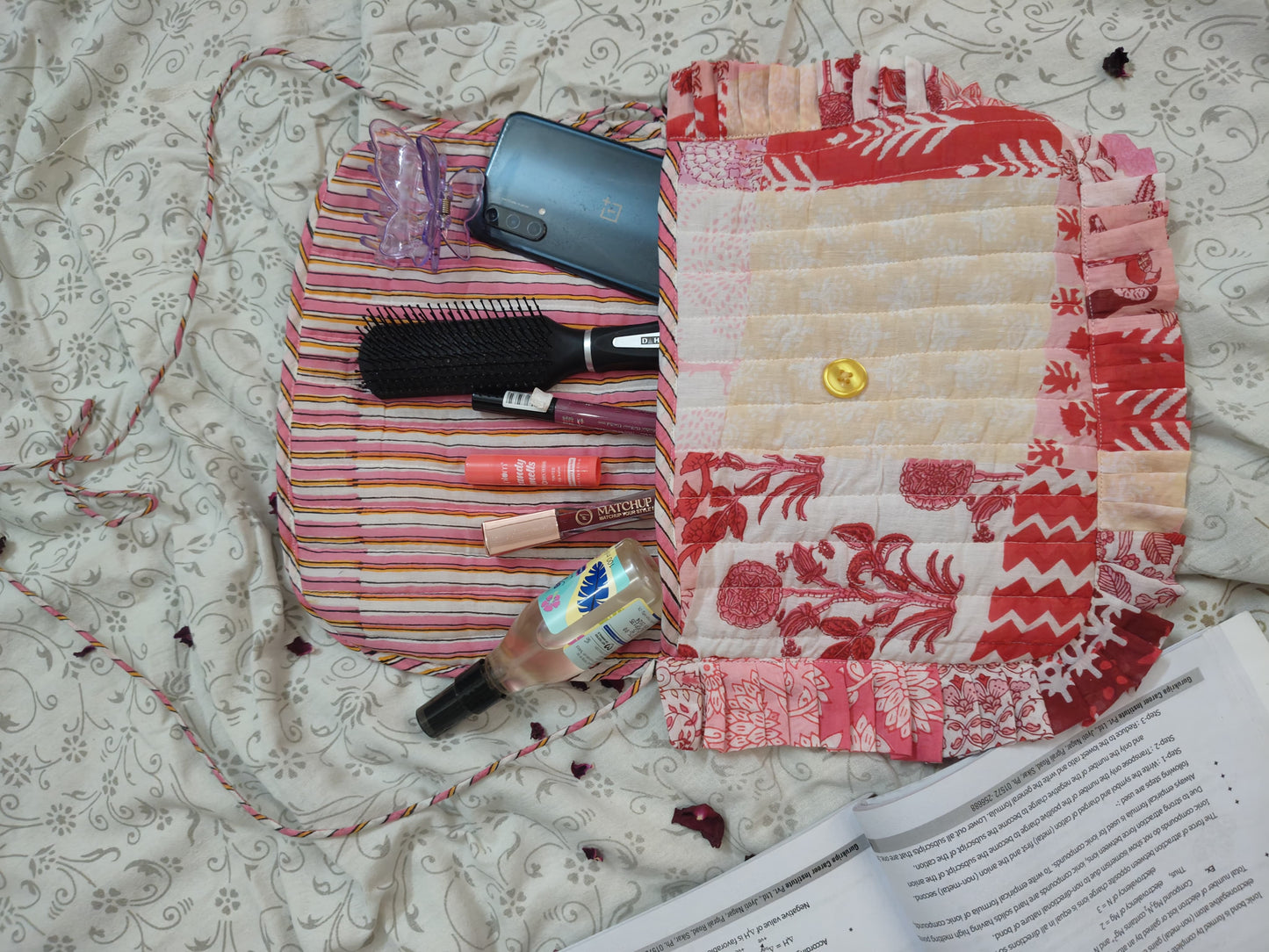 Hand Block Printed Quilted Sling Bag – Rosy Patch