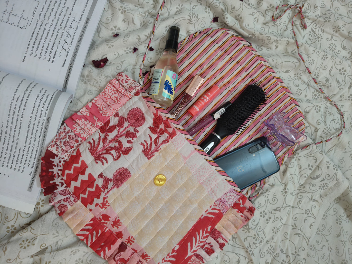 Hand Block Printed Quilted Sling Bag – Rosy Patch