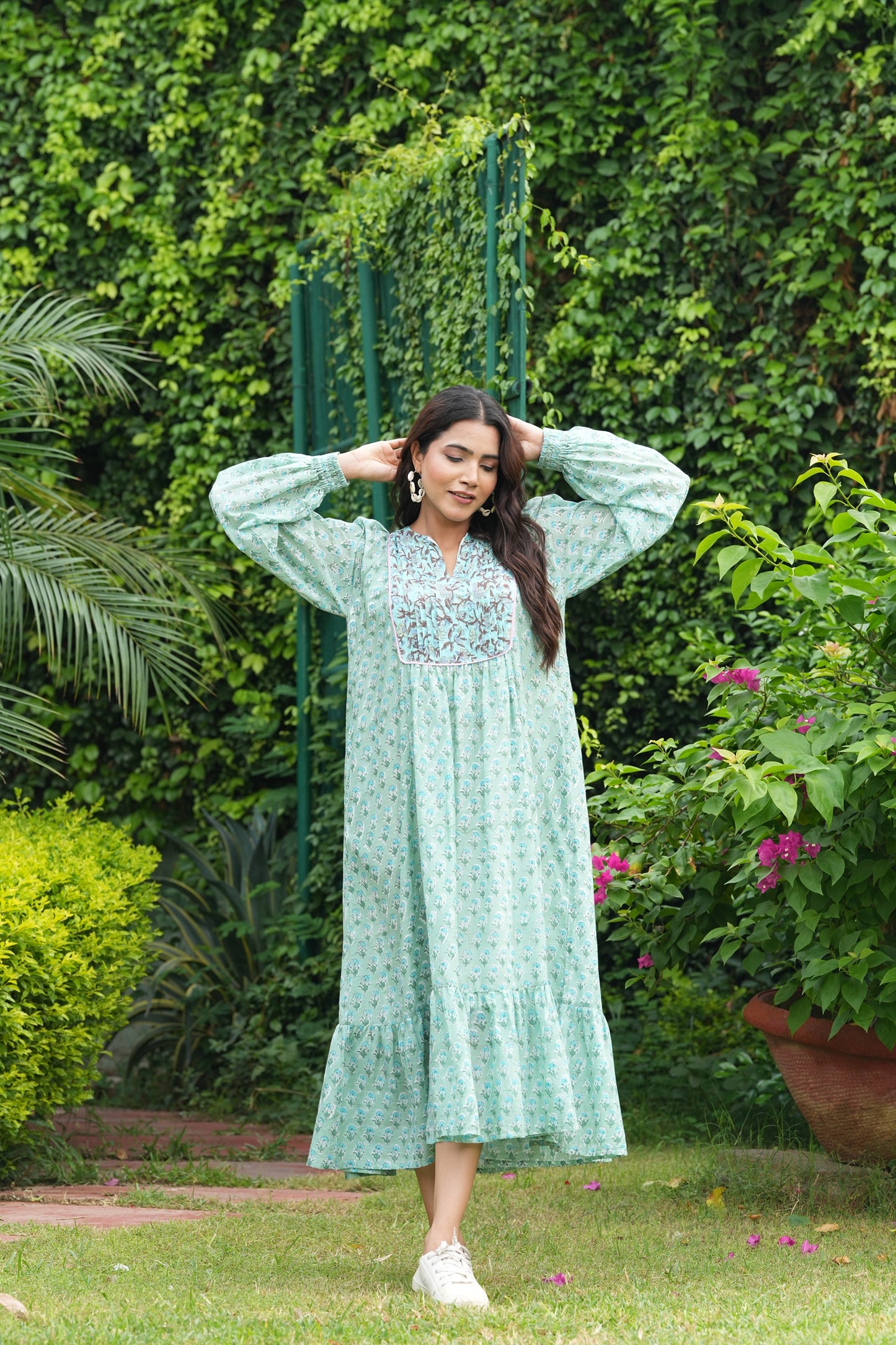 Beautiful Hand Block-Printed Maxi Dress