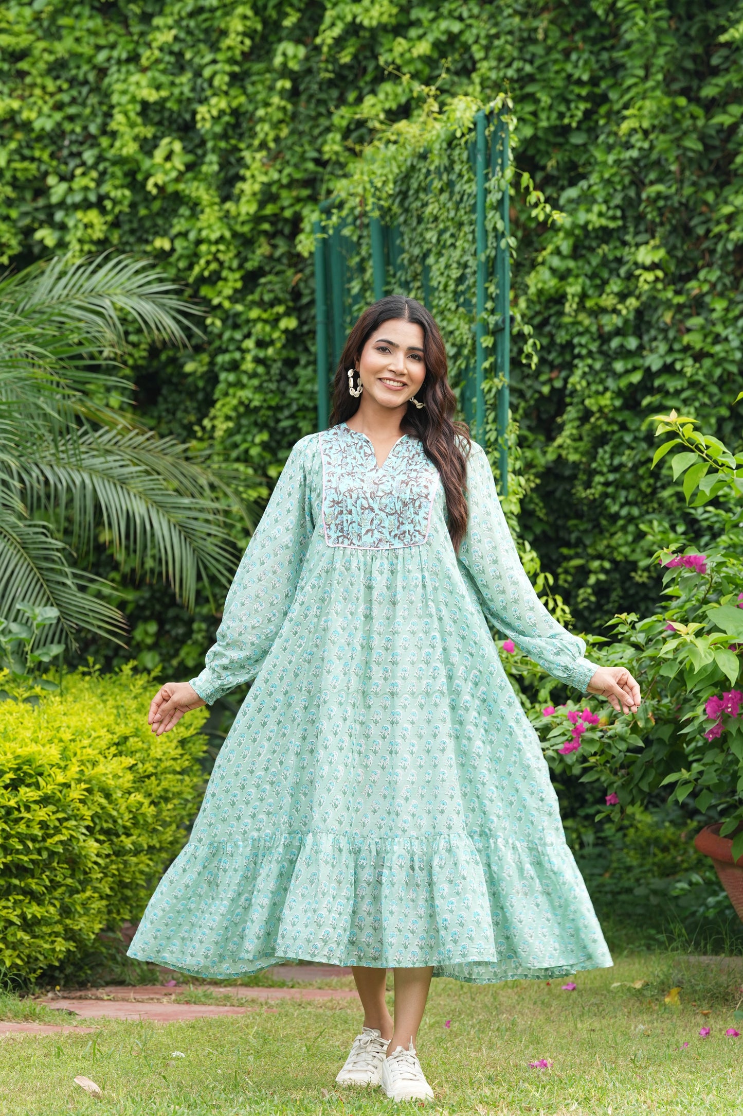 Beautiful Hand Block-Printed Maxi Dress