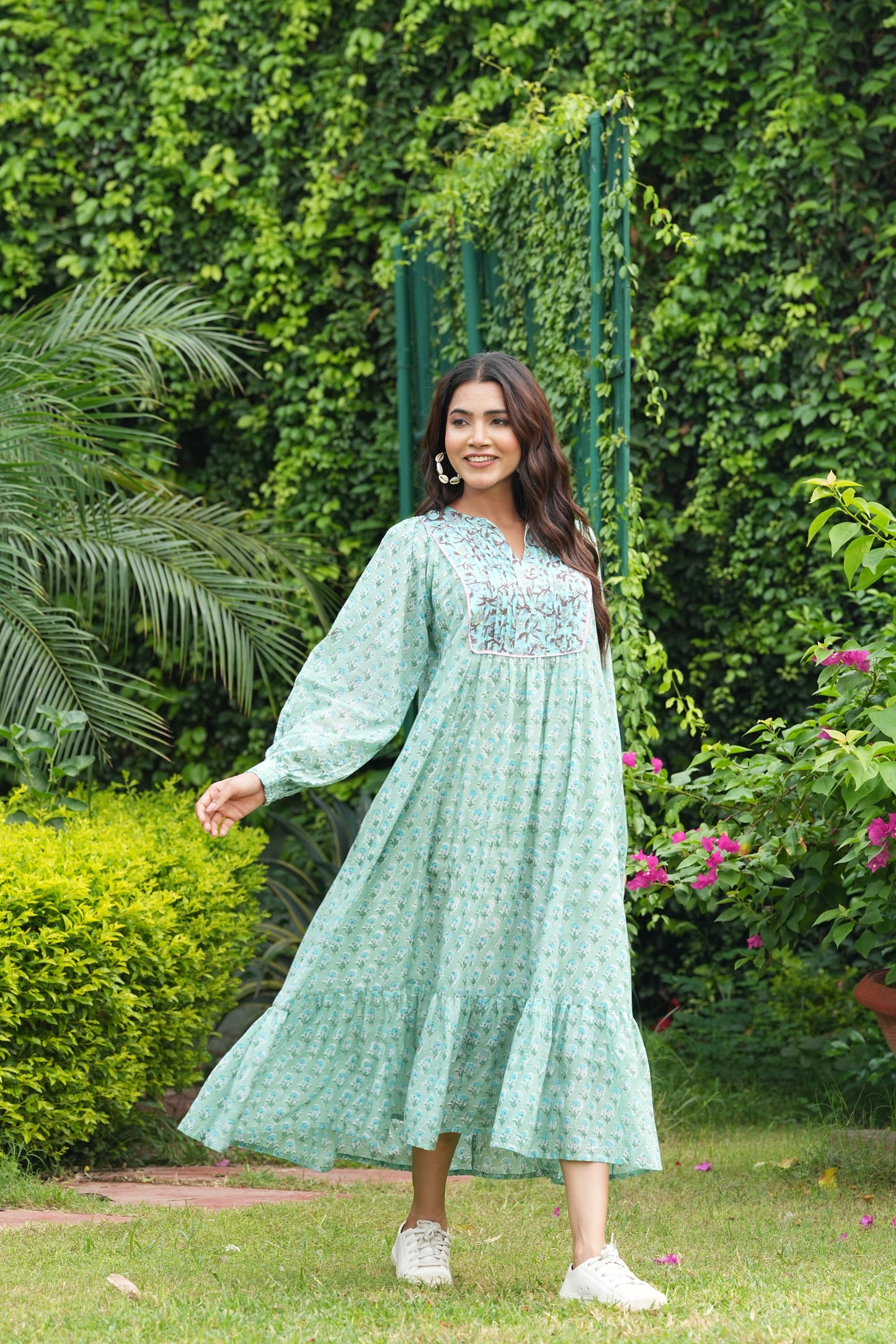 Beautiful Hand Block-Printed Maxi Dress