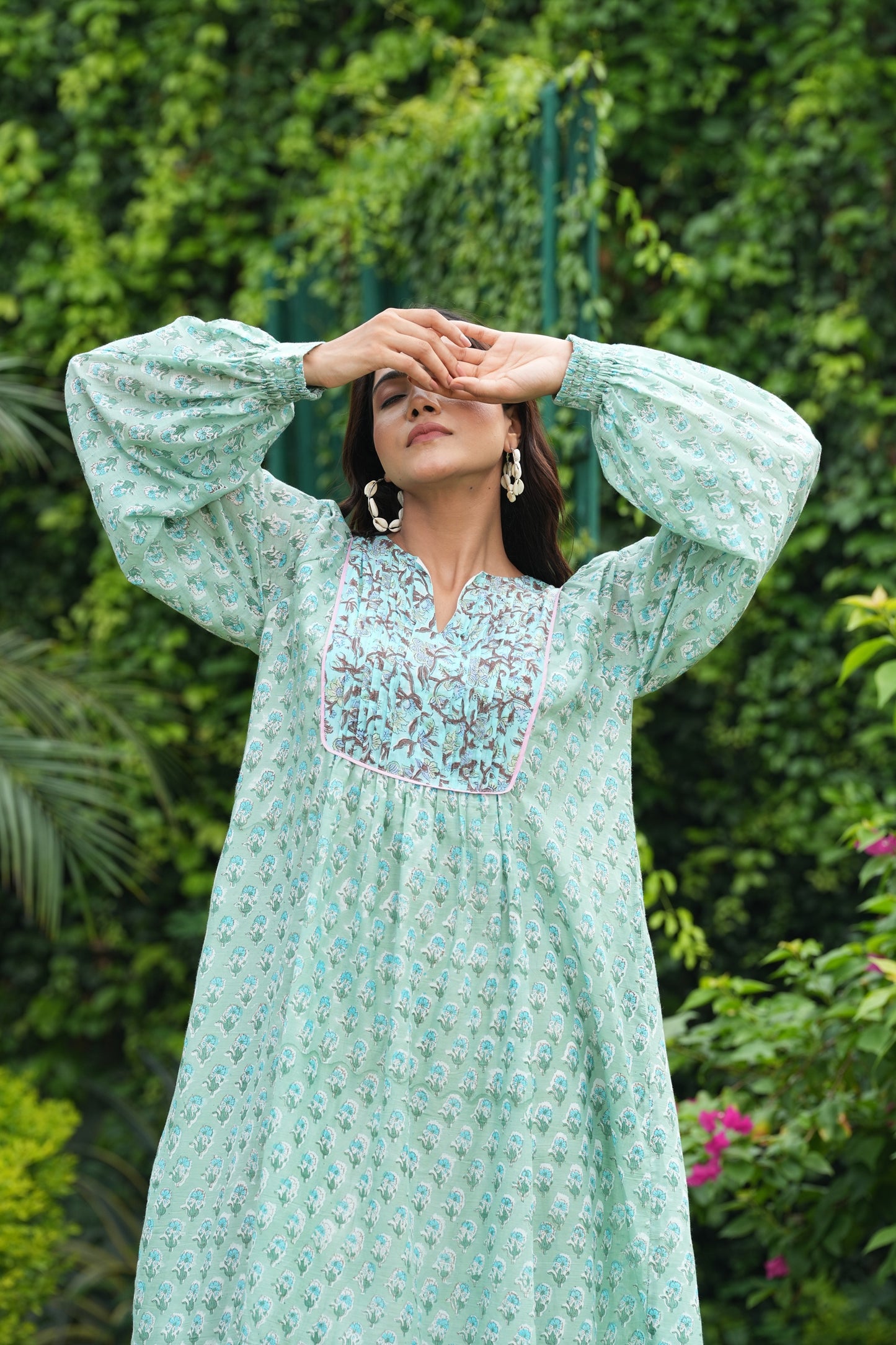 Beautiful Hand Block-Printed Maxi Dress