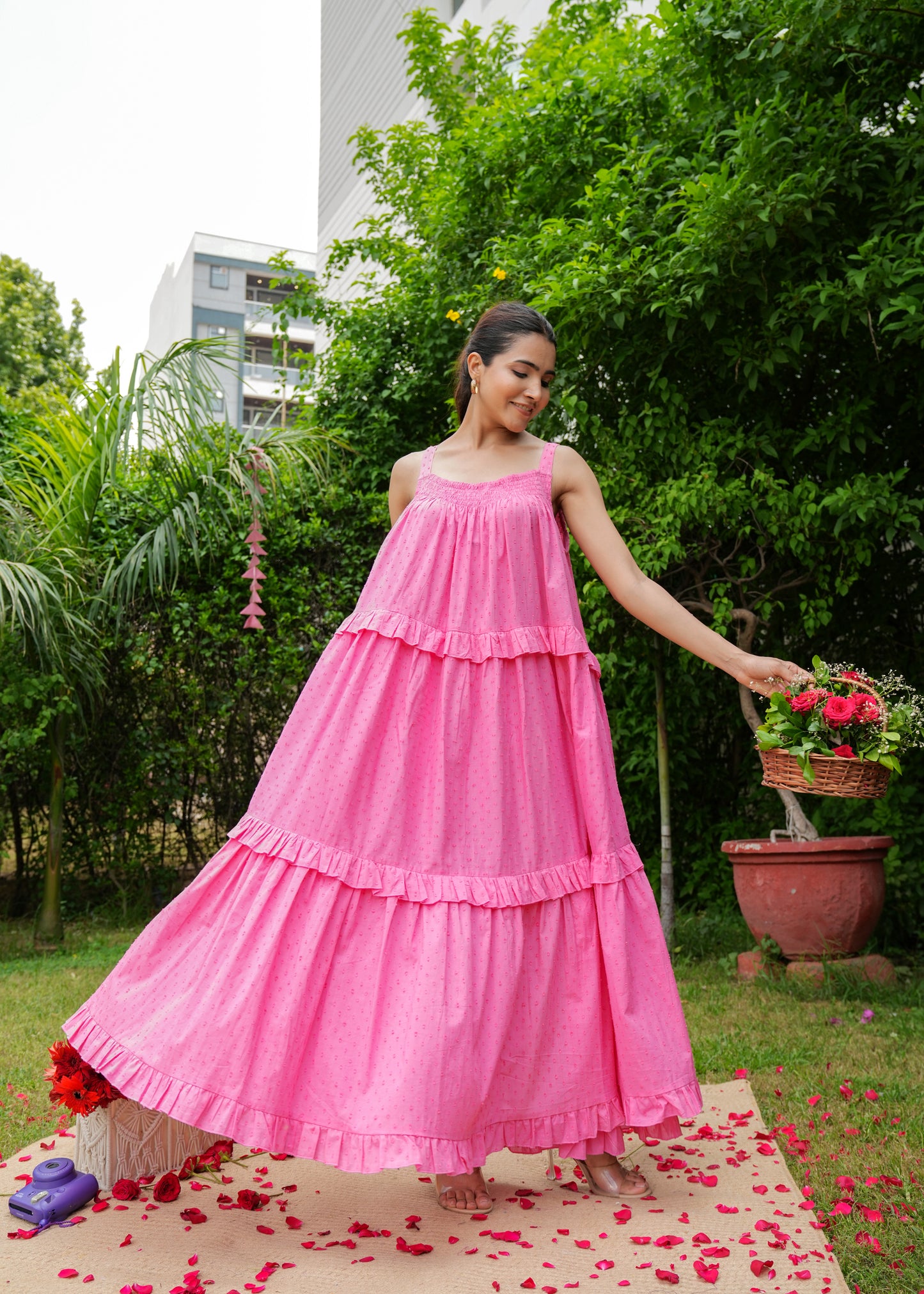 Cotton Dobby Saloni Maxi Dress