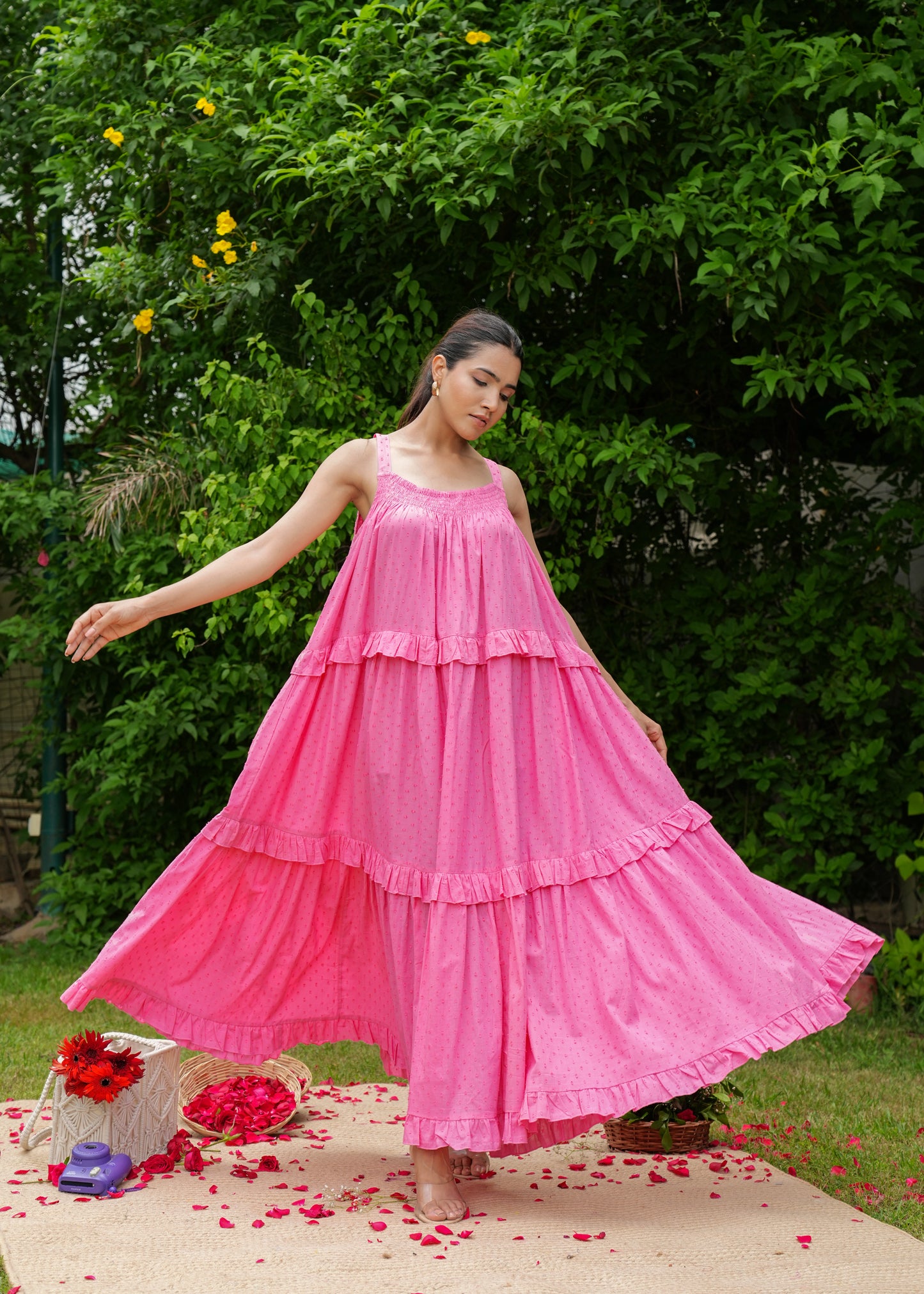 Cotton Dobby Saloni Maxi Dress