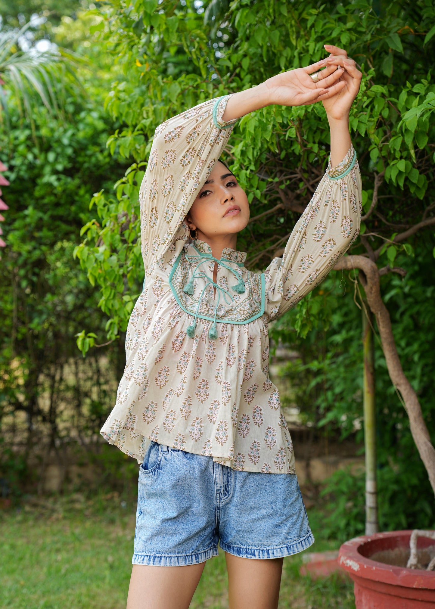 Hand Block Printed Cotton Kyra Blouse