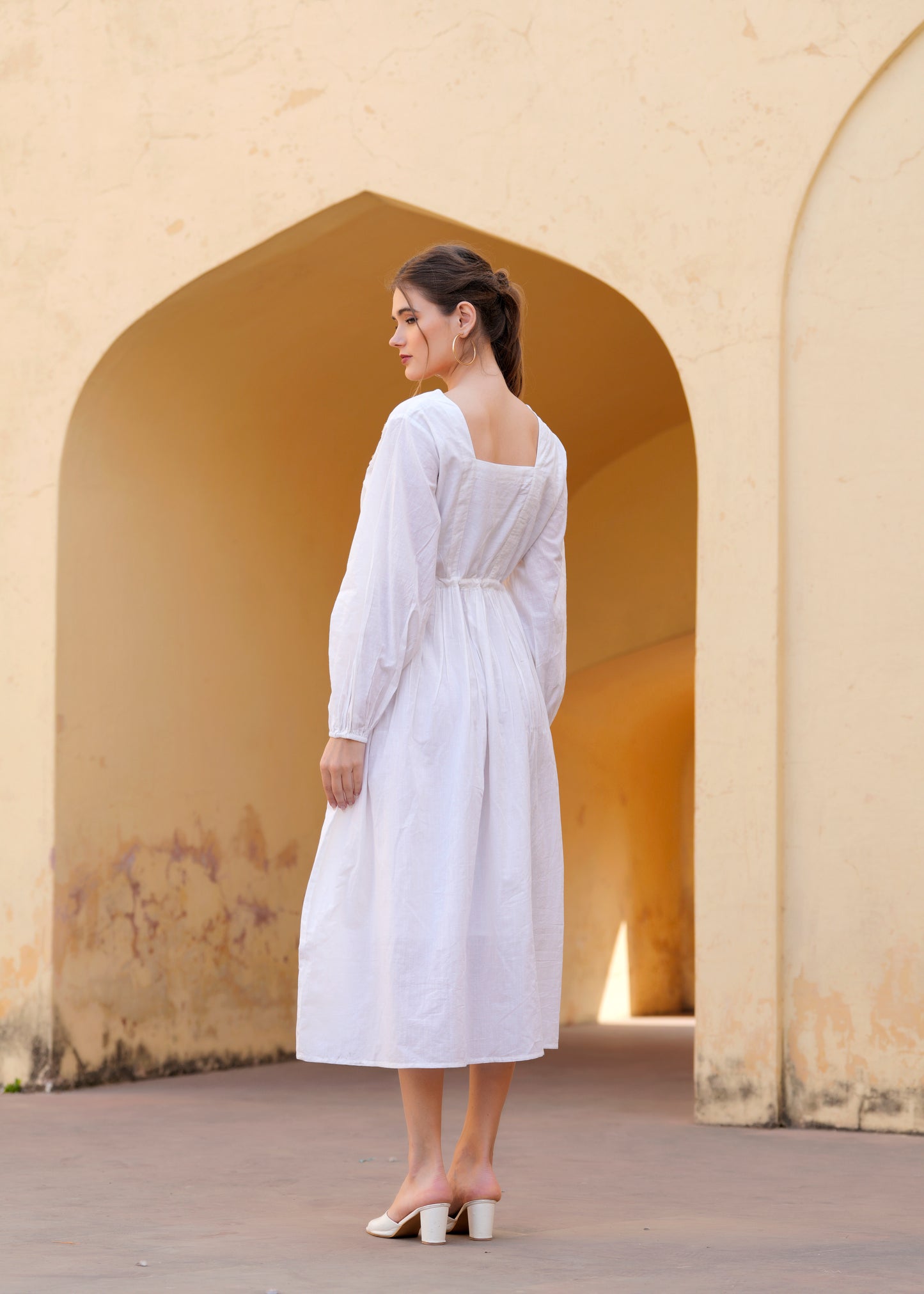 Beautiful Hand Embroidery Flower Maxi Dress
