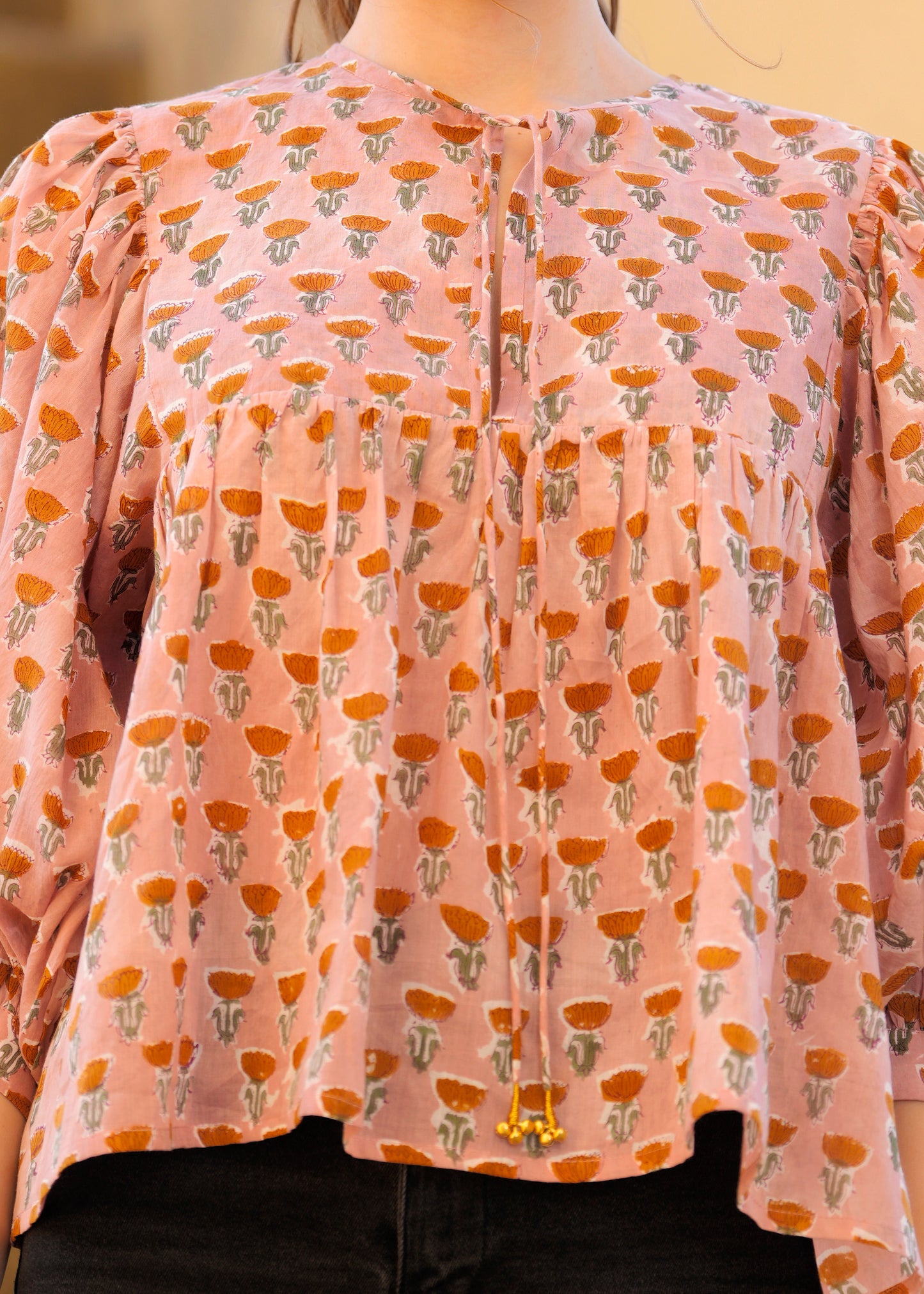 Beautiful Block printed Chic Anya Blouse