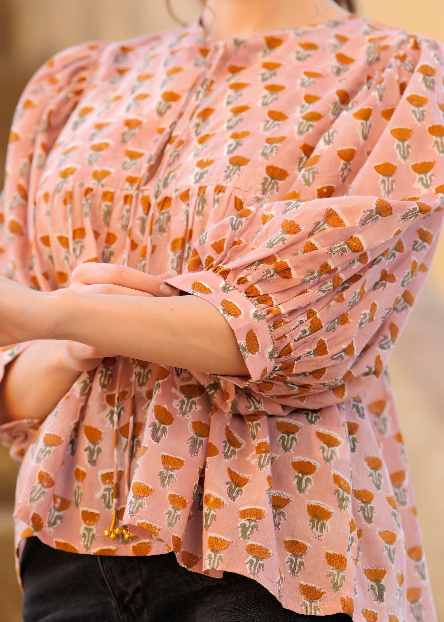 Beautiful Block printed Chic Anya Blouse