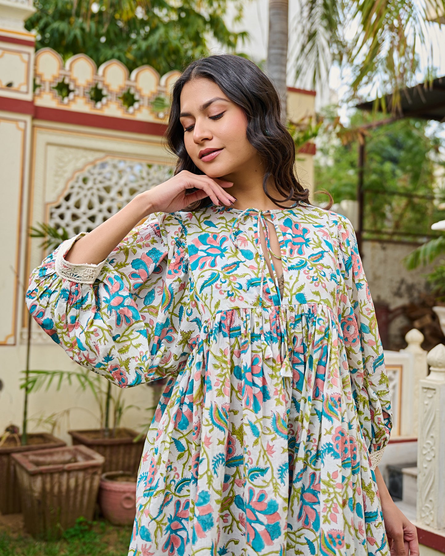 Beautiful Hand Block printed Cotton Mini Dress