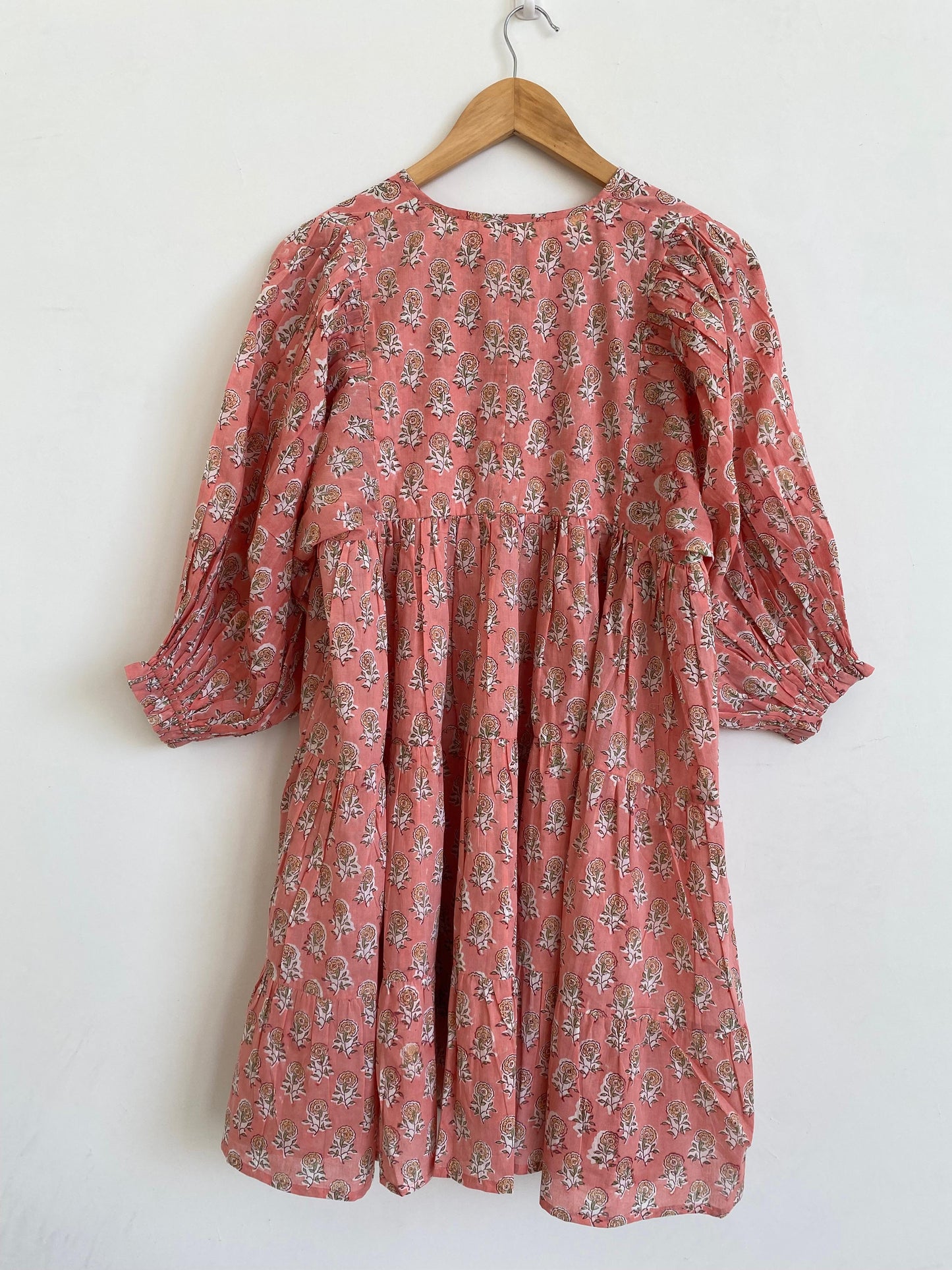 Beautiful Hand Block printed Cotton paisley Mini Dress