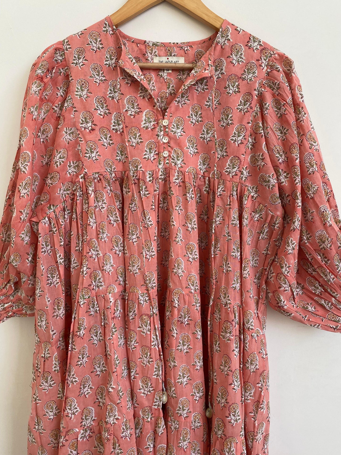 Beautiful Hand Block printed Cotton paisley Mini Dress