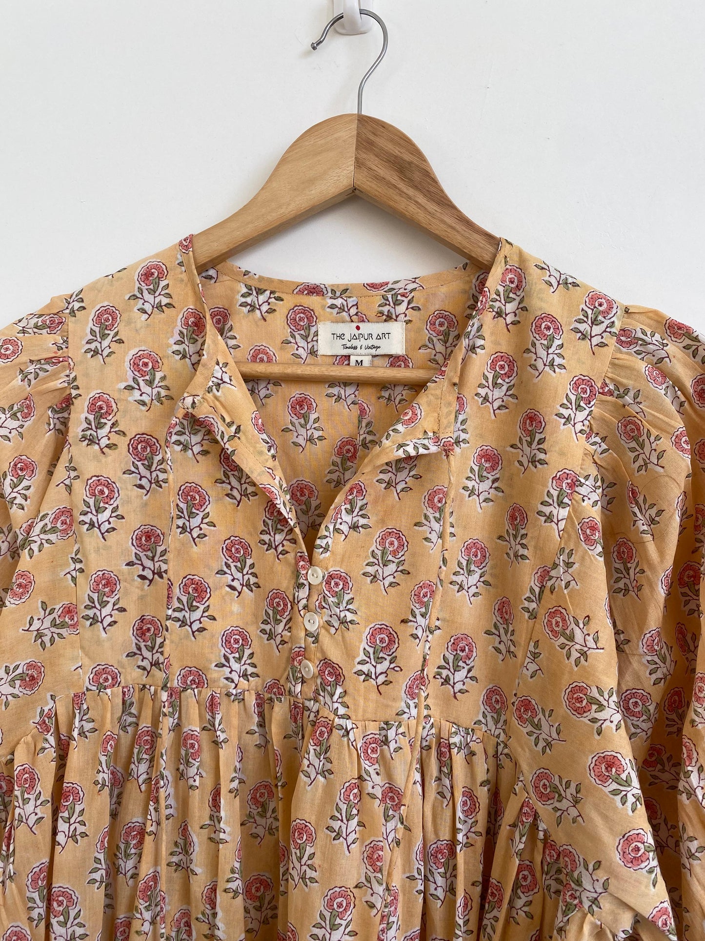 Beautiful Hand Block printed Cotton paisley Mini Dress