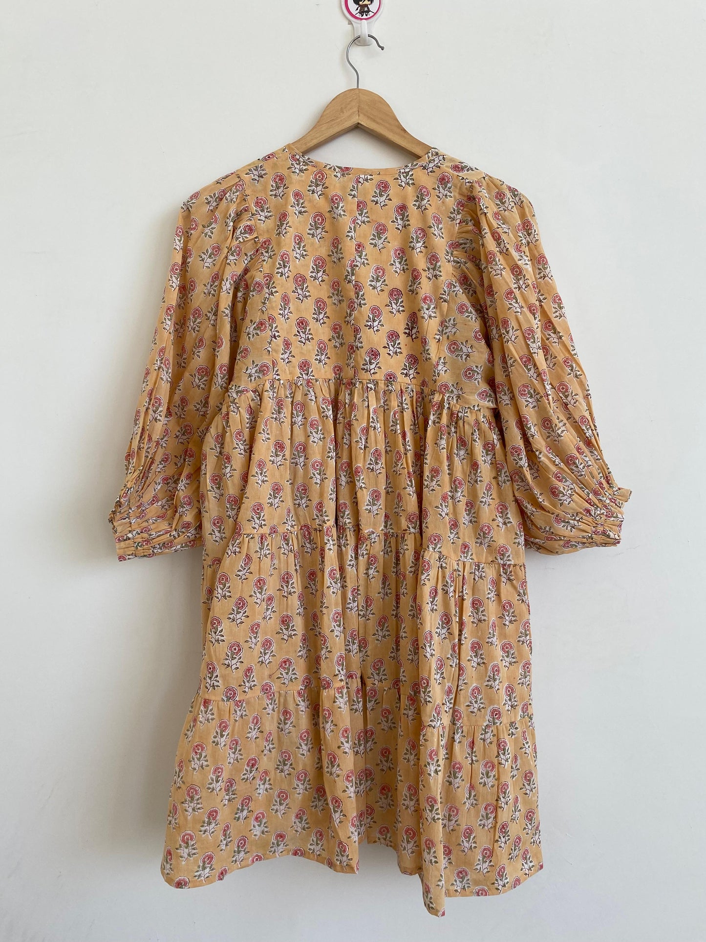Beautiful Hand Block printed Cotton paisley Mini Dress