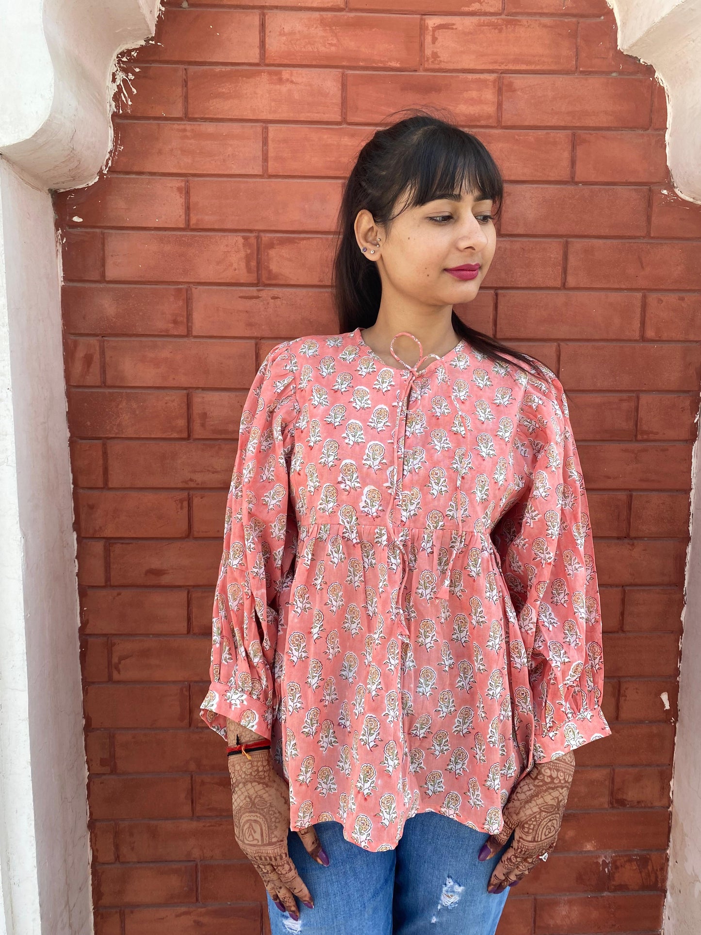 Hand Block printed Cotton paisley Tops