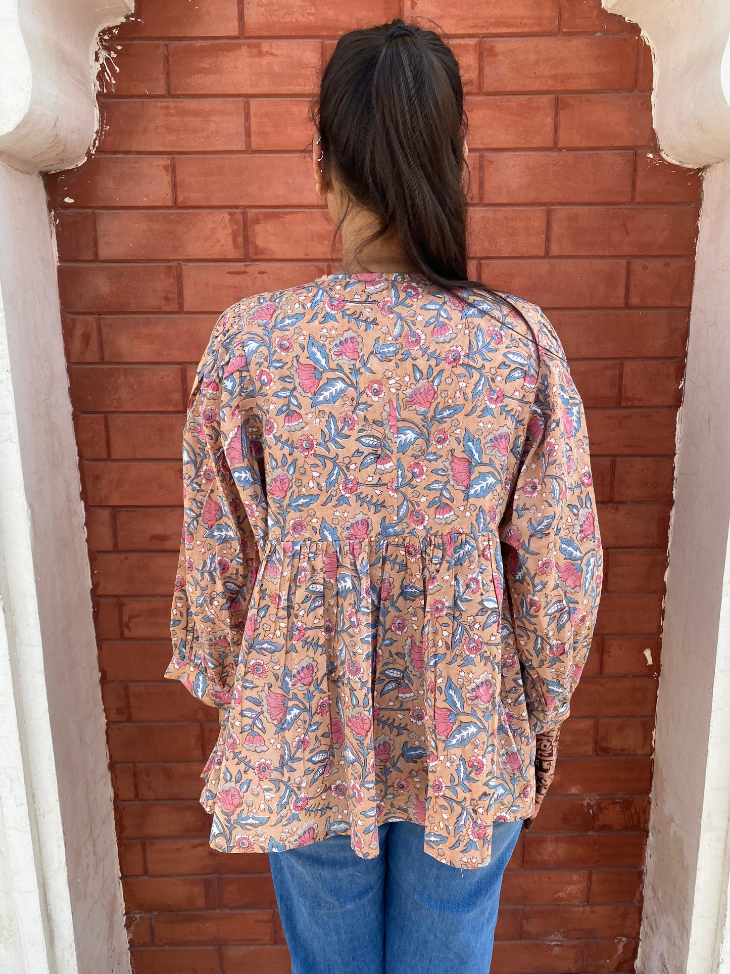 Beautiful Hand Block printed Cotton Flower Top