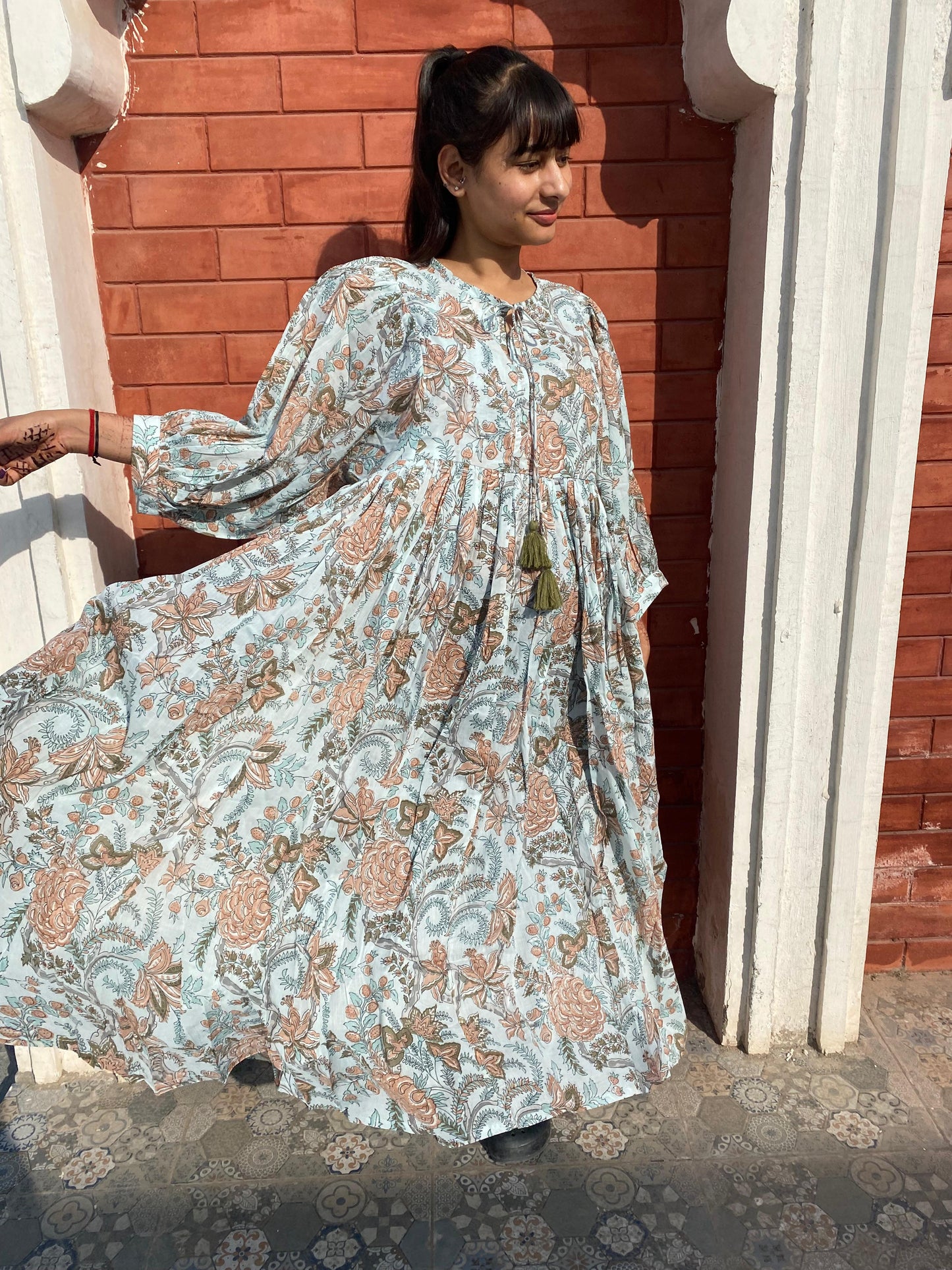 Introducing Beautiful Hand Block Printed Cotton Summer Handmade Midi Dress