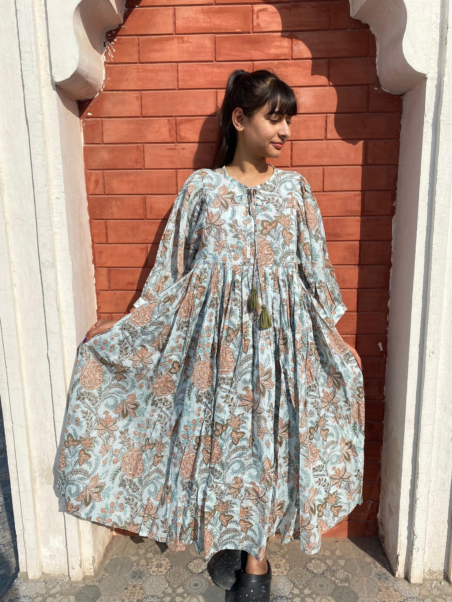 Introducing Beautiful Hand Block Printed Cotton Summer Handmade Midi Dress
