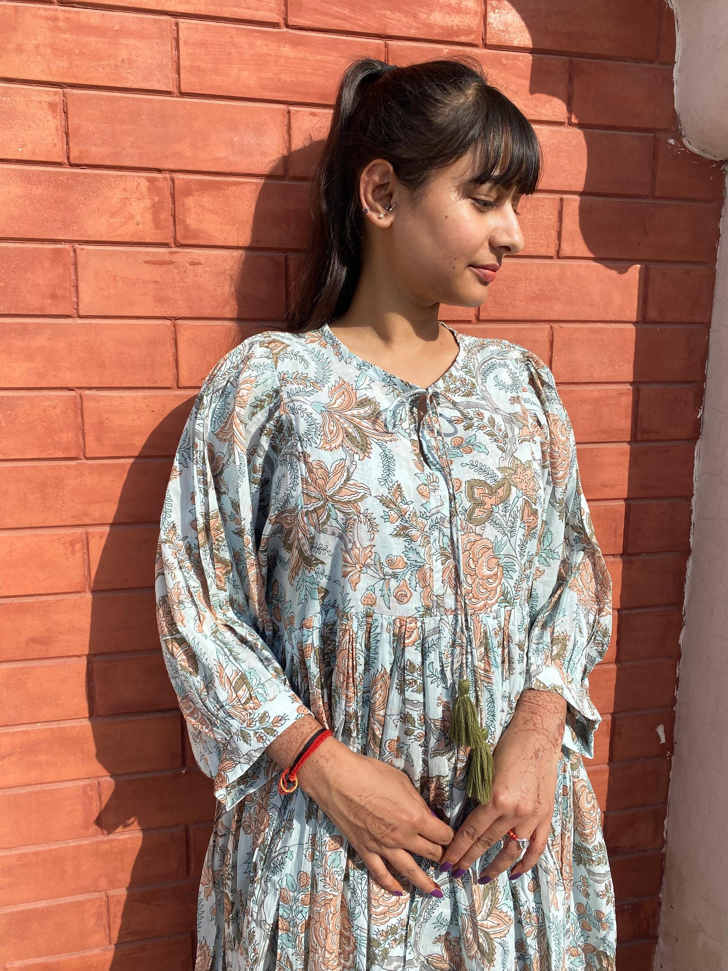 Introducing Beautiful Hand Block Printed Cotton Summer Handmade Midi Dress