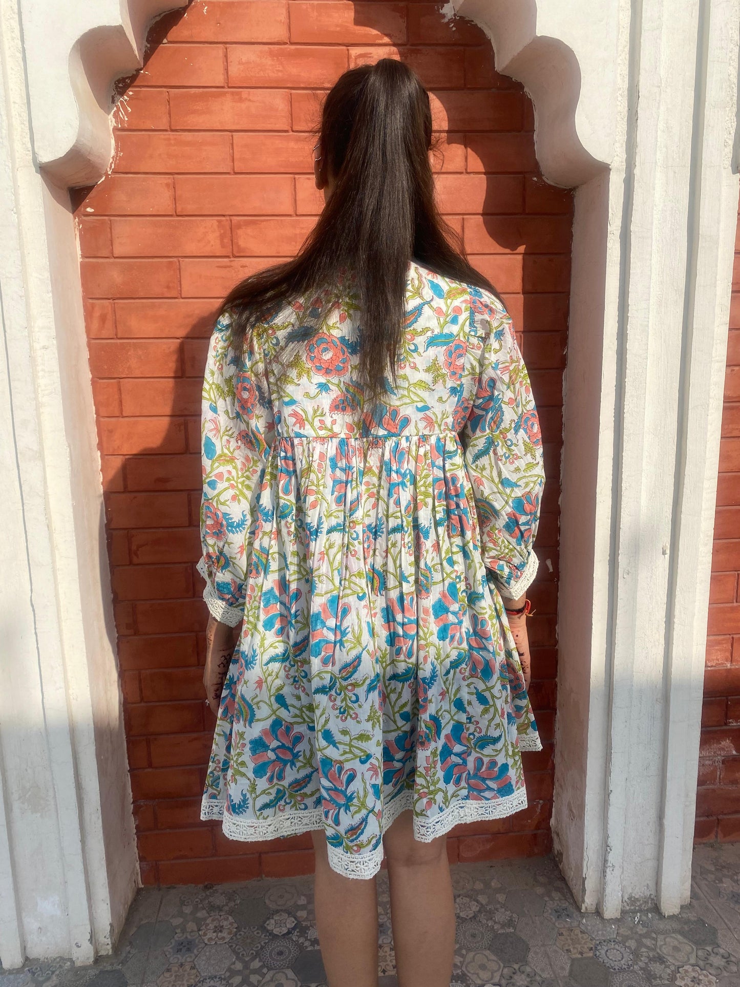 Beautiful Hand Block printed Cotton Mini Dress