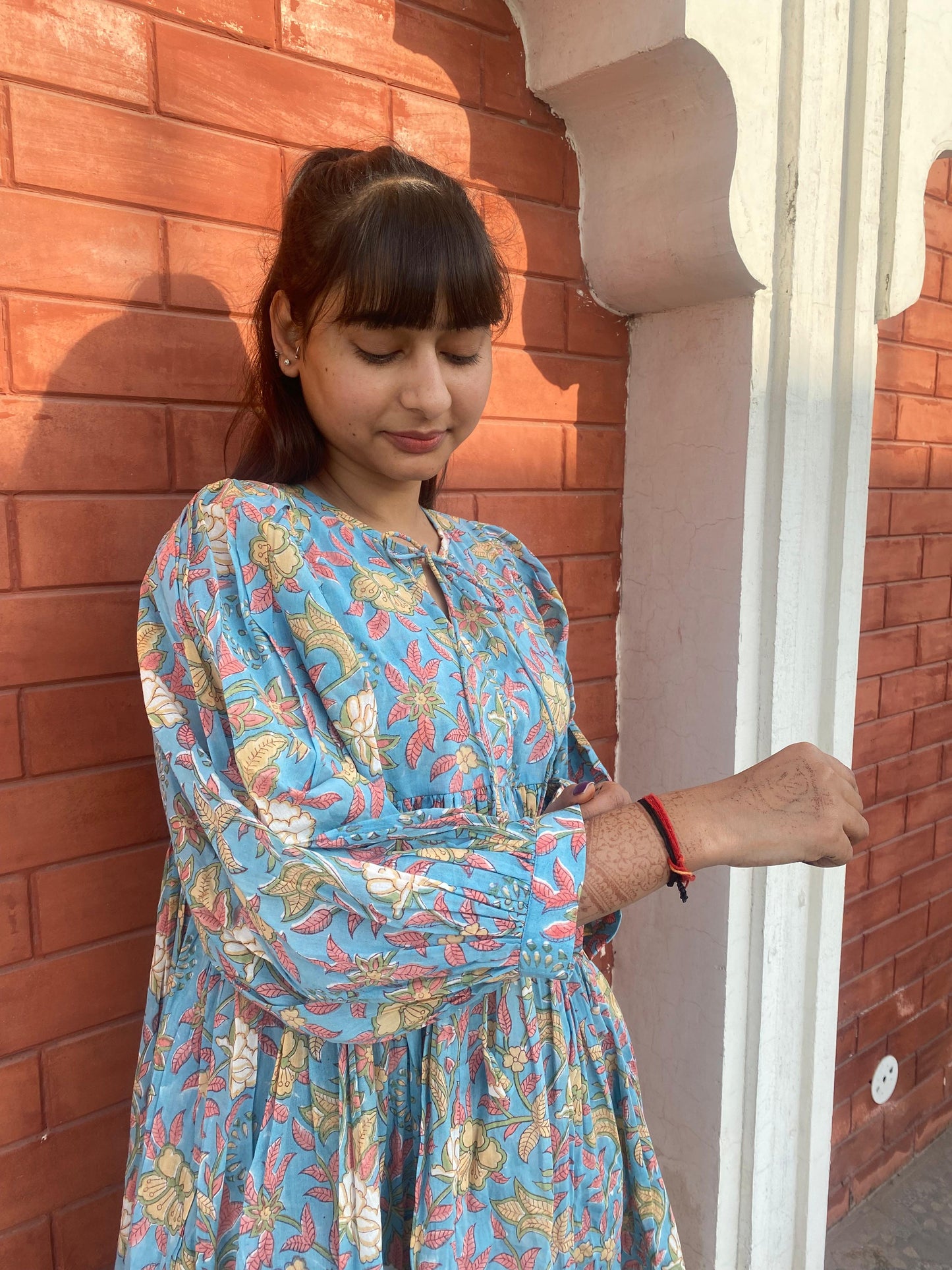 Beautiful Hand Block printed Cotton Floral Mini Dress