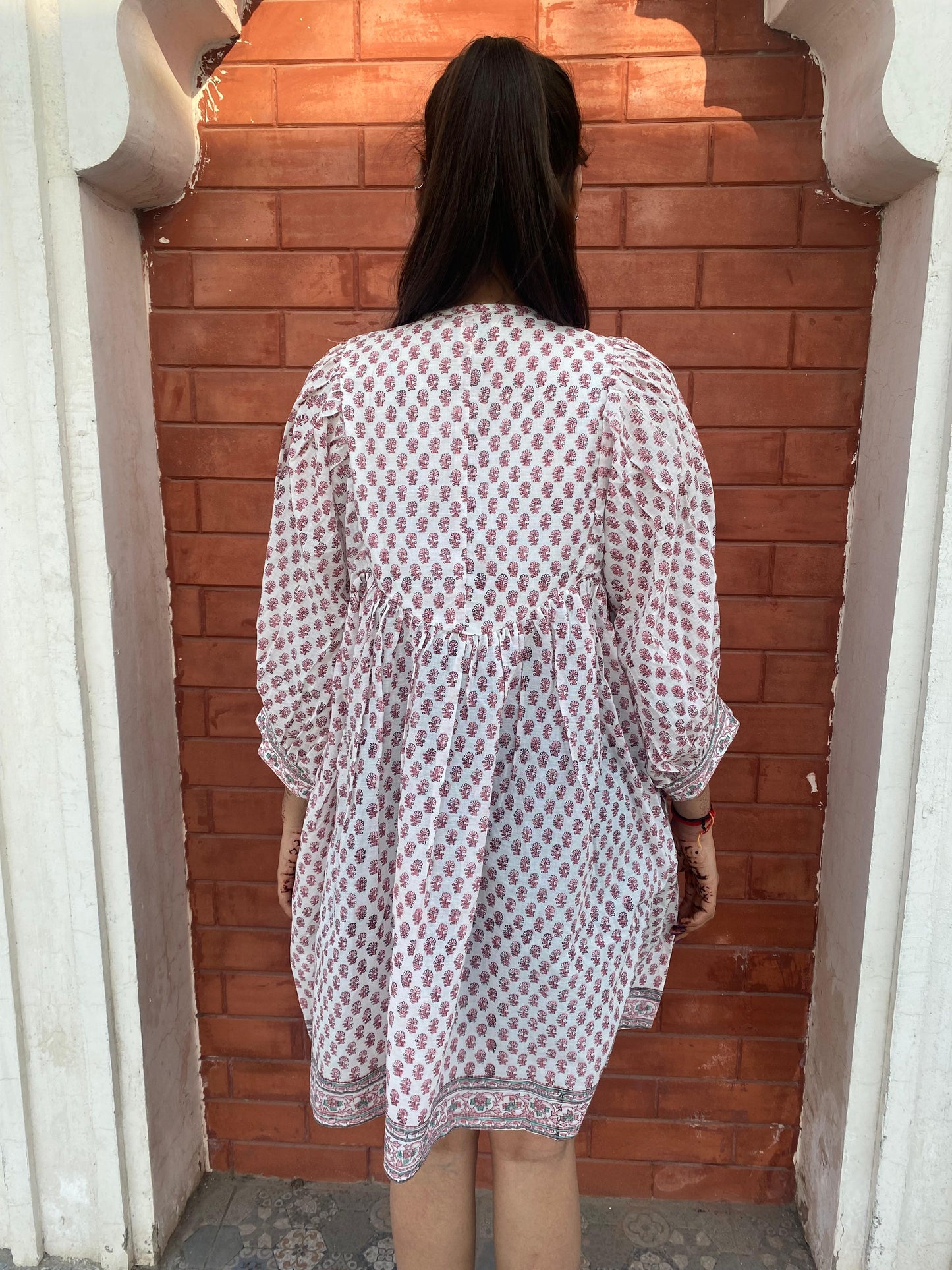 Beautiful Hand Block printed Cotton Mini Dress