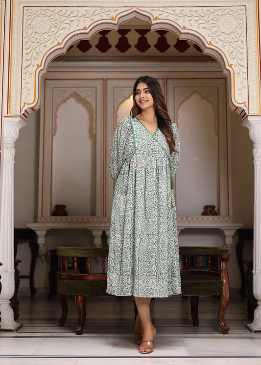 Josephine Green Midi Dress