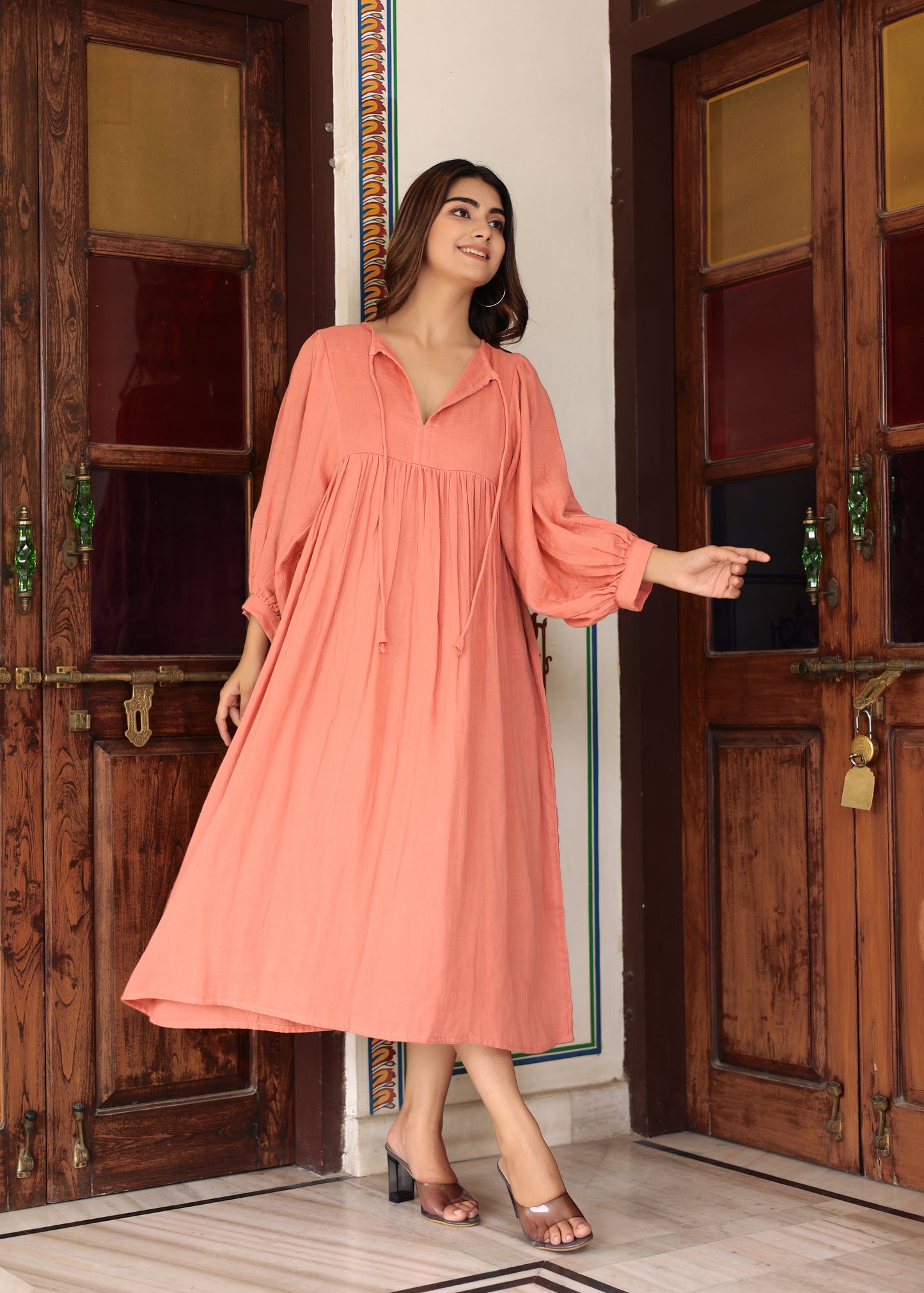 Suhani Gauze Midi~Burnt Coral