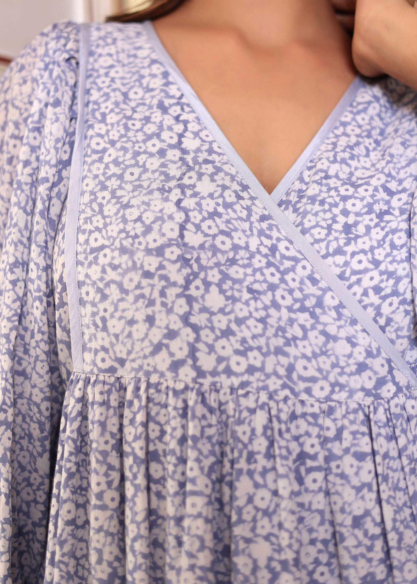 Ruth Wrap Around Midi~Blue