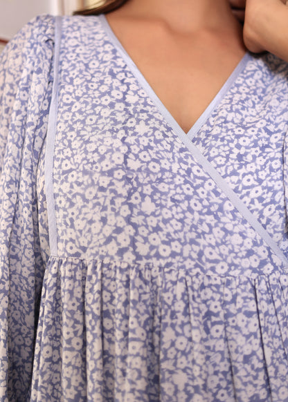 Ruth Wrap Around Midi~Blue