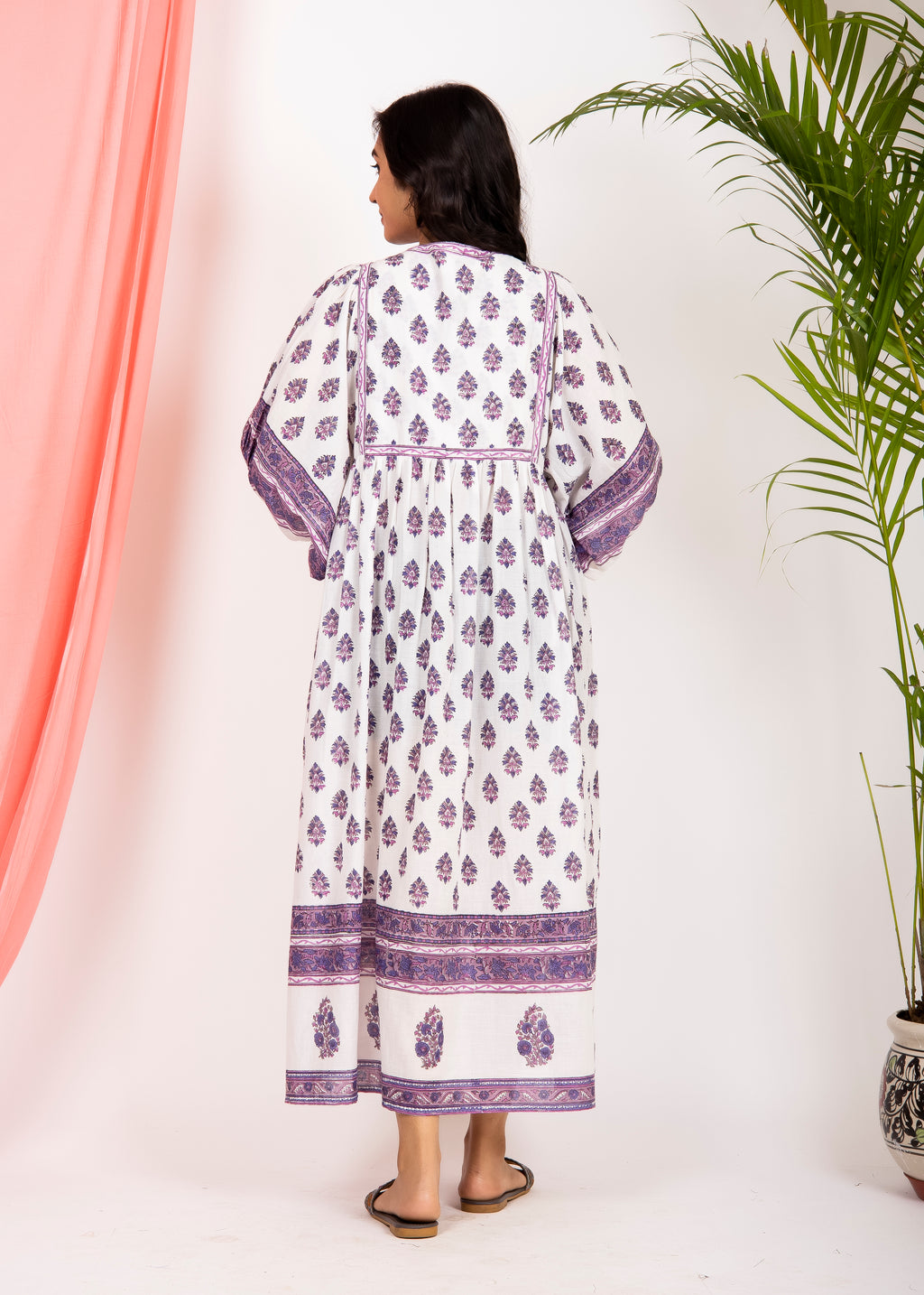 Hand Block Printed Sushi Maxi Dress