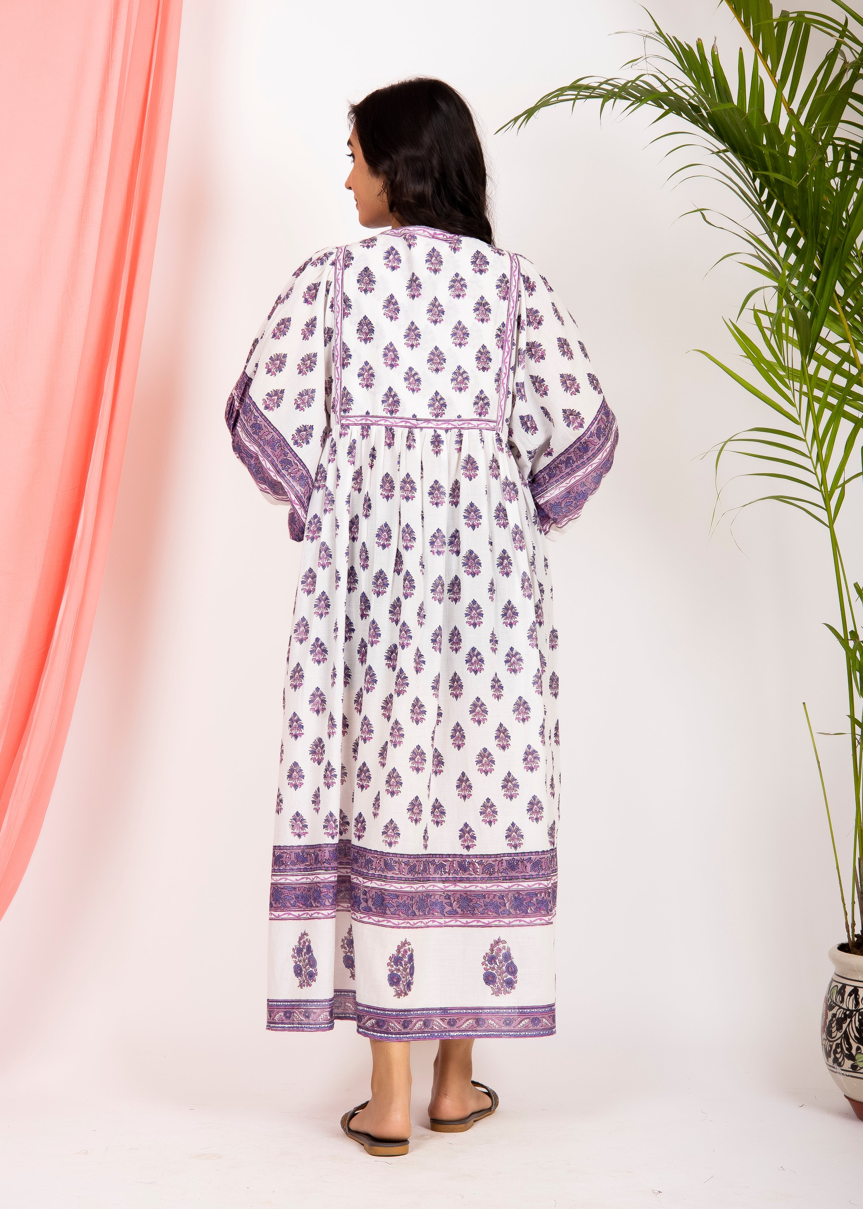 Hand Block Printed Sushi Maxi Dress