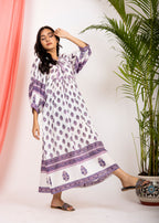 Hand Block Printed Sushi Maxi Dress