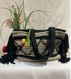 Textured Boho Fringe Tote Bag