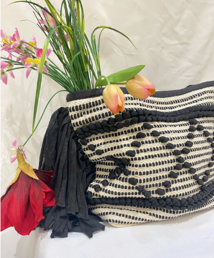 Textured Boho Fringe Tote Bag
