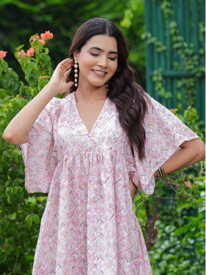 Schiffli Cotton Dobby mini dress