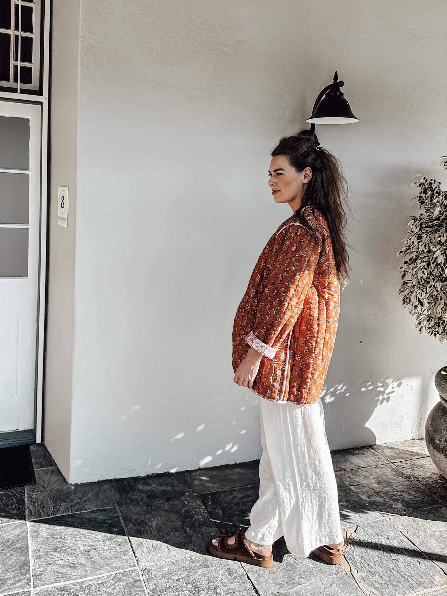 kantha quilted winter jacket