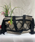 Textured Boho Fringe Tote Bag