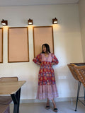 Women's Floral Cotton Maxi Dress | Boho Hand Block Print Long Dress