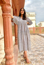 Beautiful Cotton Summer Handmade Carry Blue Midi Dress