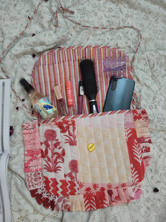 Hand Block Printed Quilted Sling Bag – Rosy Patch
