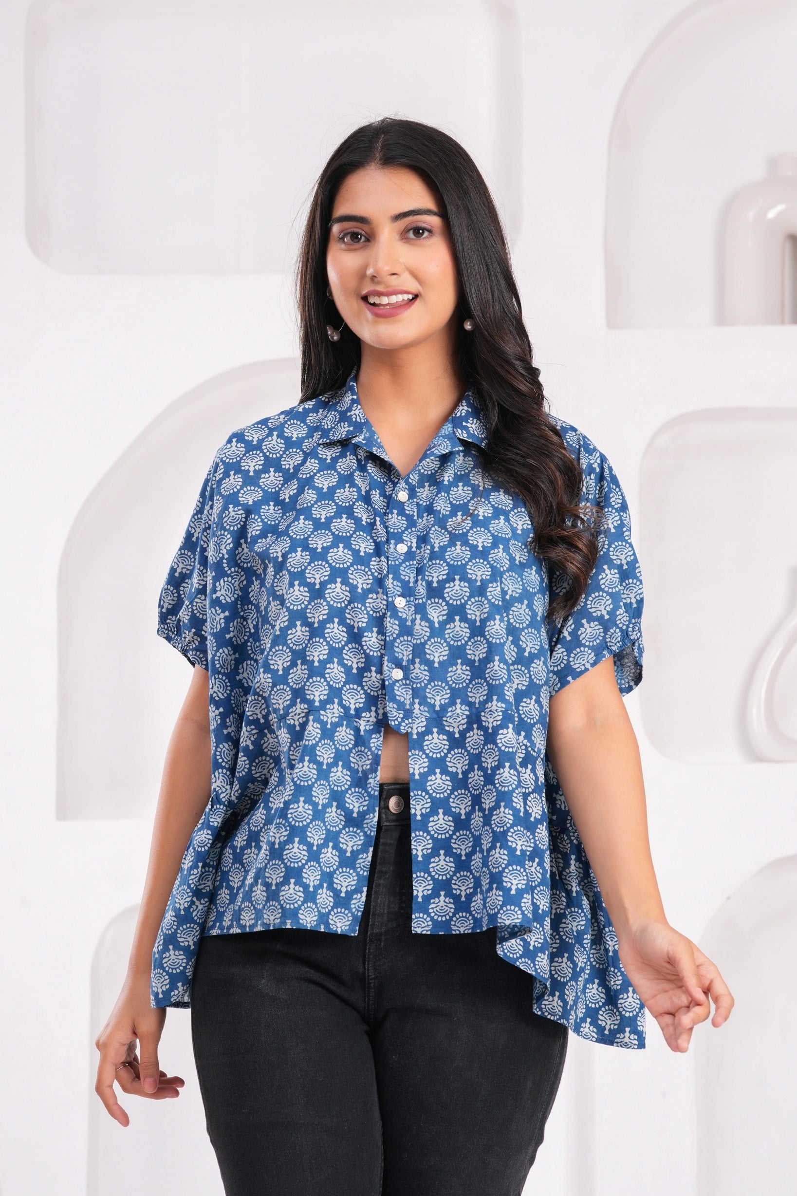Anika Blouse- indigo