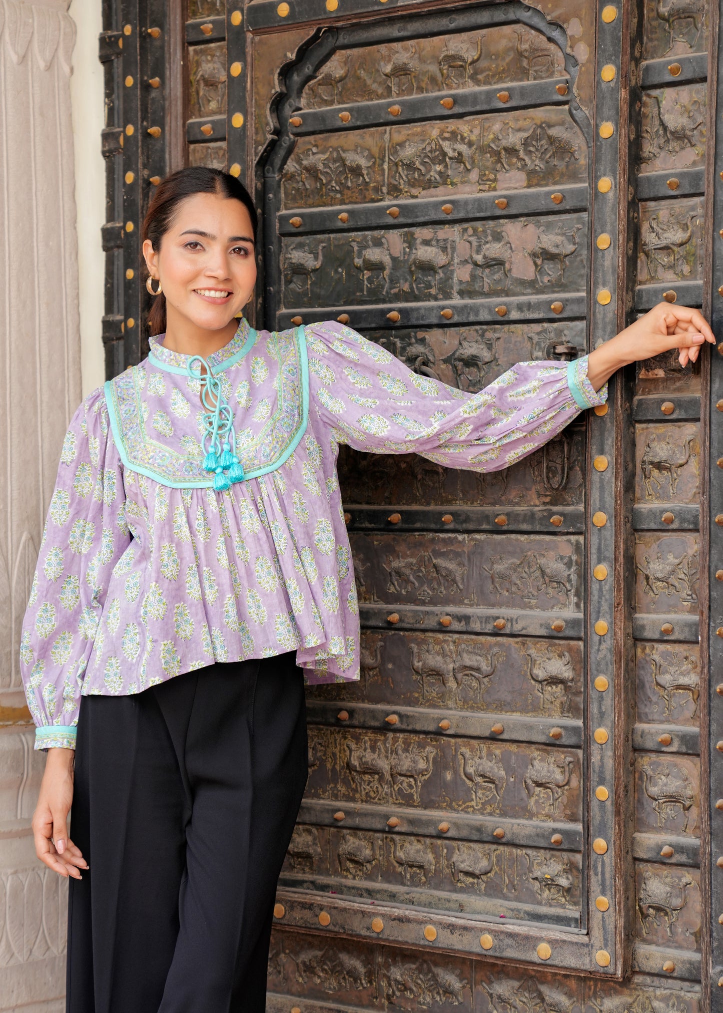 Hand Block Printed Cotton Kyra Blouse