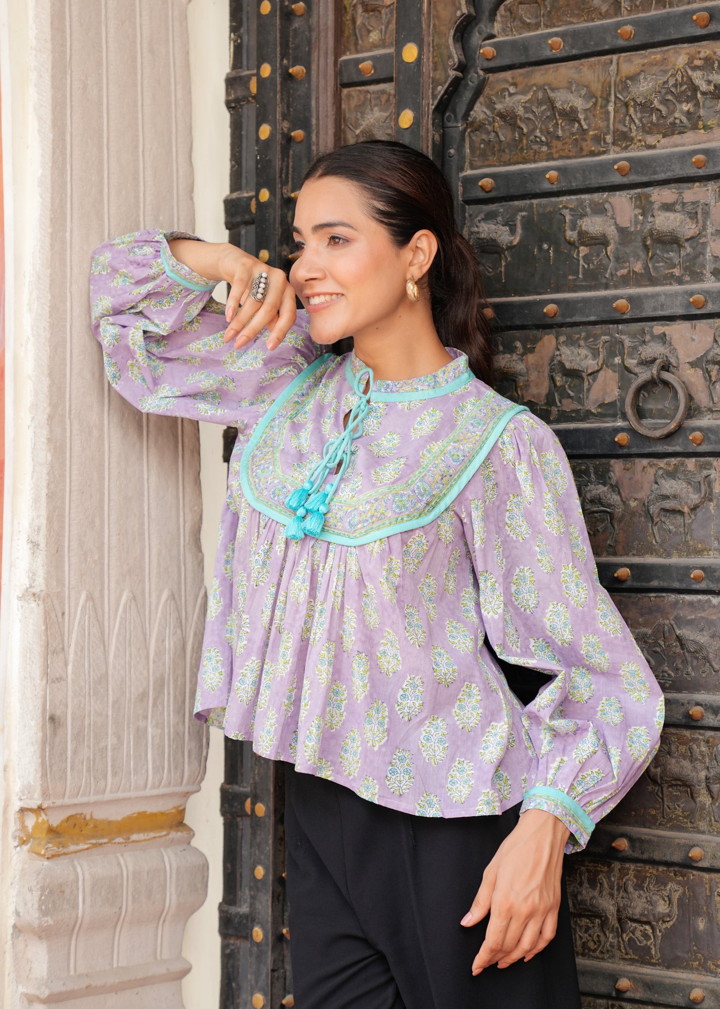 Hand Block Printed Cotton Kyra Blouse