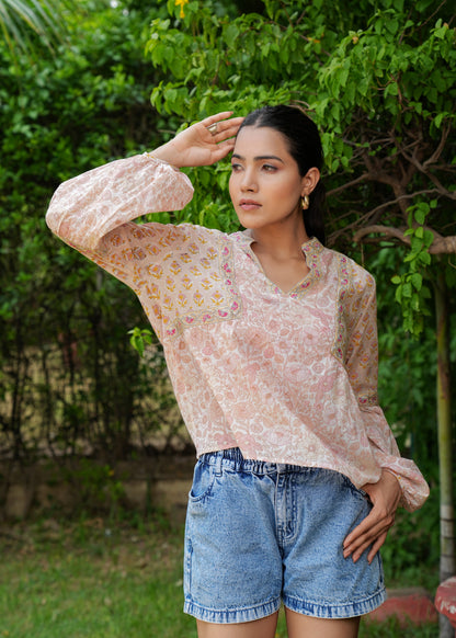 Beautiful Hand Block Printed Zara Blouse