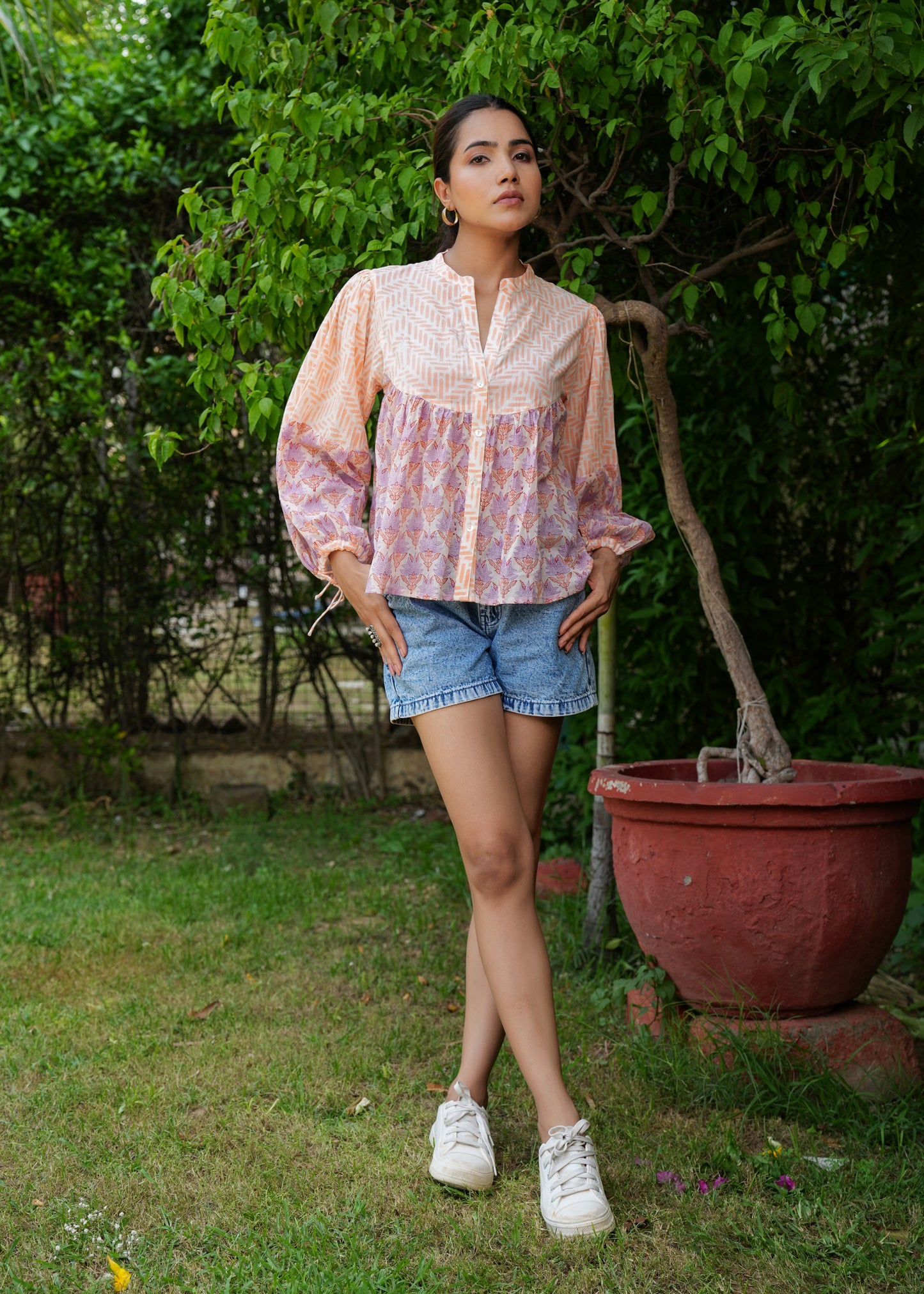 Hand Block Printed Lucy Cotton Blouse